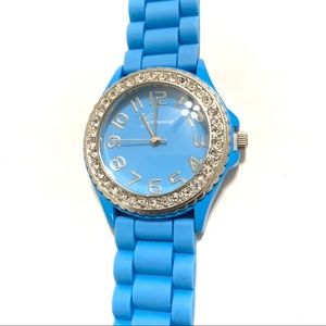 Silicon Jelly Band Watch, baby blue.